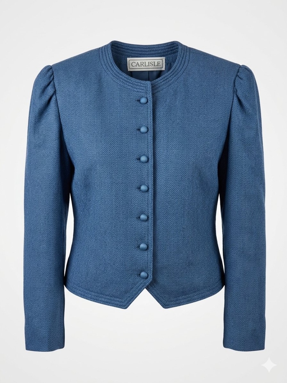 Carlisle Blue Tailored Button-Front Jacket / no size tag / Ptp-18”